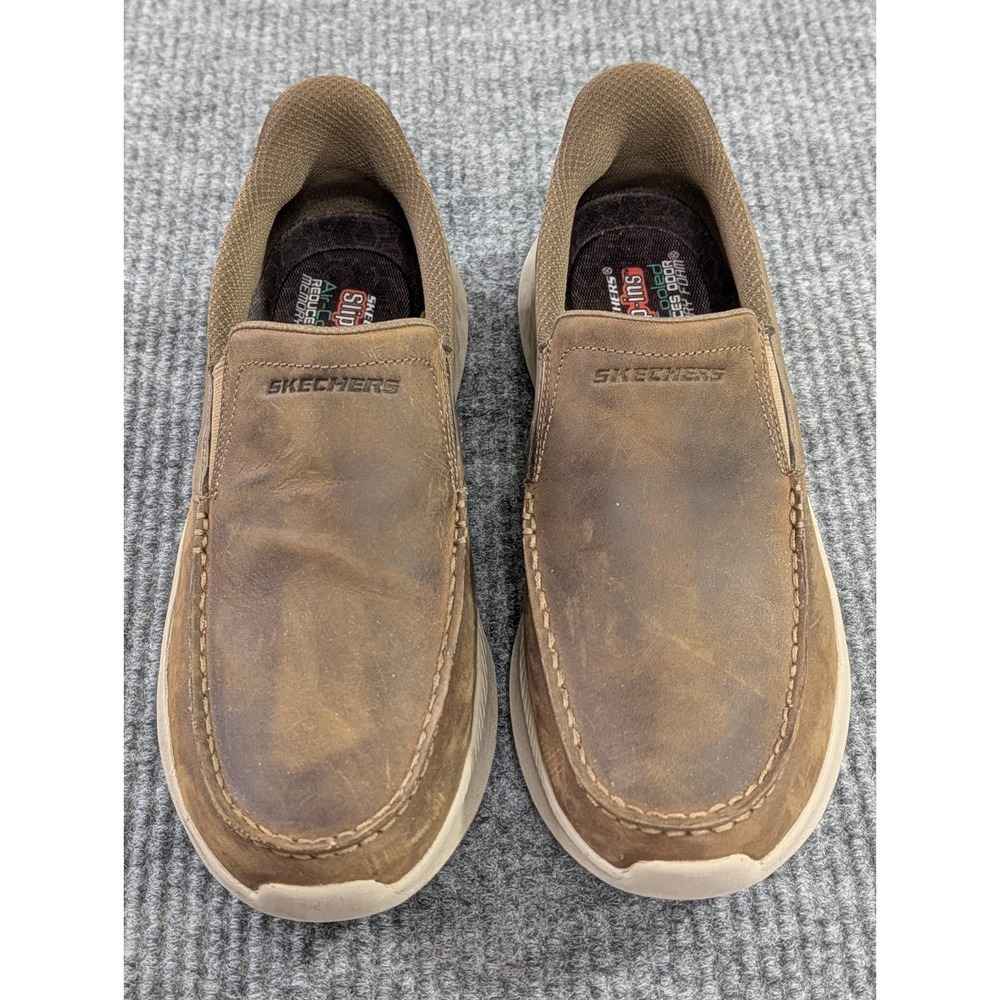 Skechers Slip Ins Loafer Mens 9 Brown Pollard Osgood Relaxed Fit Casual Comfort - Picture 2 of 9